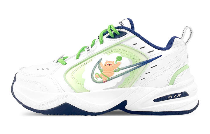 Nike Nike Air Monarch 4 PU Leather Low top Chunky Sneakers Unisex White Green