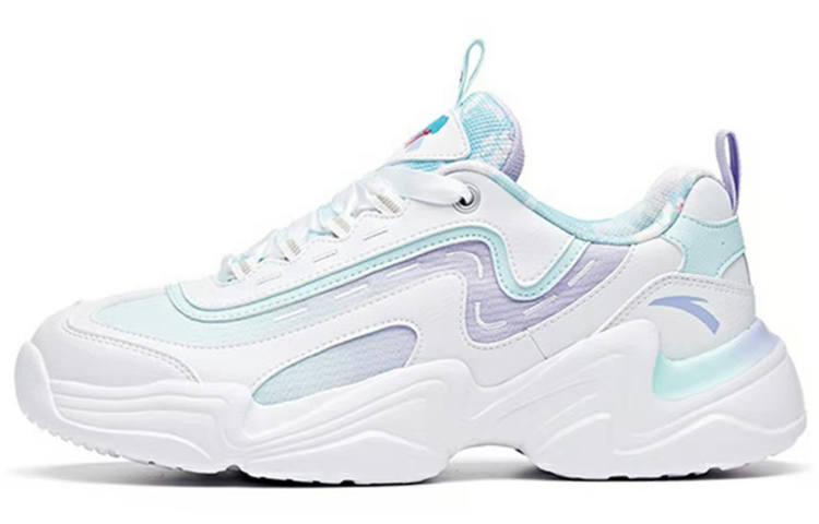 ANTA Life Collection Chunky Sneakers Women's Low Top White/Glacier Blue/Light Purple