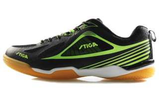 Stiga Slip Resistant Abrasion Resistant Low top Training Shoes Unisex Black Green