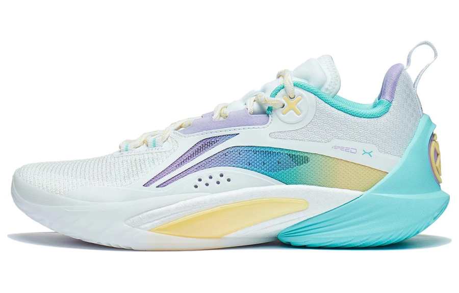 Li-Ning Li Ning Speed 10 Low top Basketball Shoes Men's White Purple