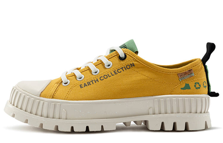 Palladium Pallshock Org Metro Breathable Low top Canvas Shoes Unisex Mustard Yellow
