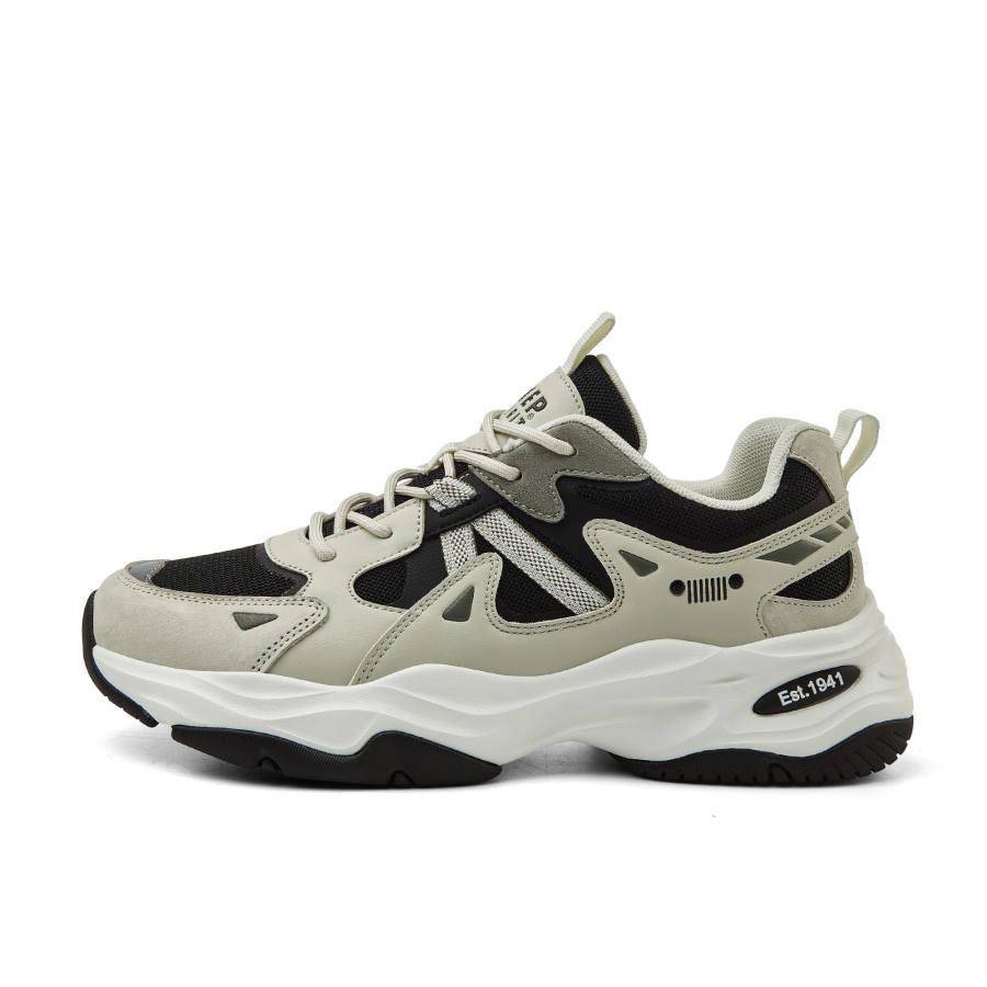 JEEP SPIRIT Cushioning Abrasion Resistant Breathable Low top Chunky Sneakers Men's Shuffle White