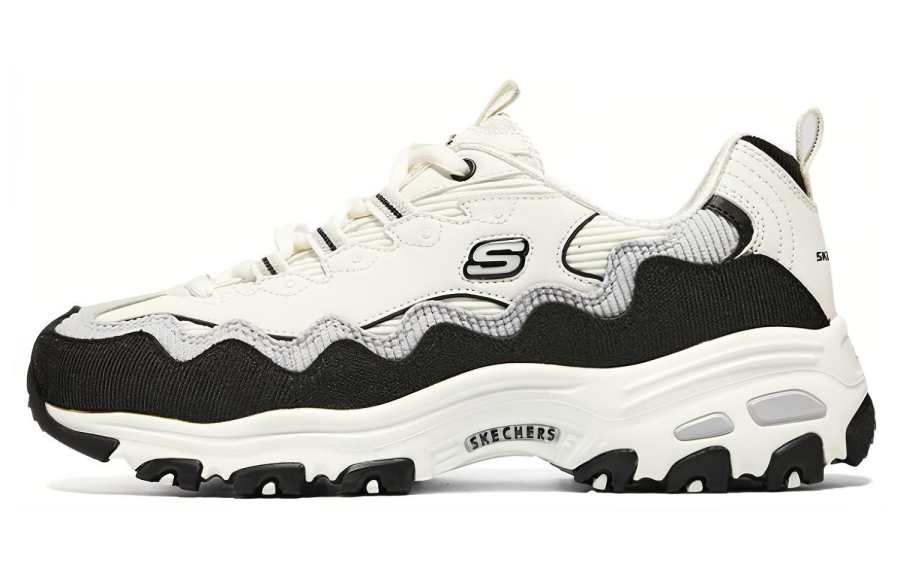 Skechers D'Lites Biggest Fan Shoes 'White Black' Women's