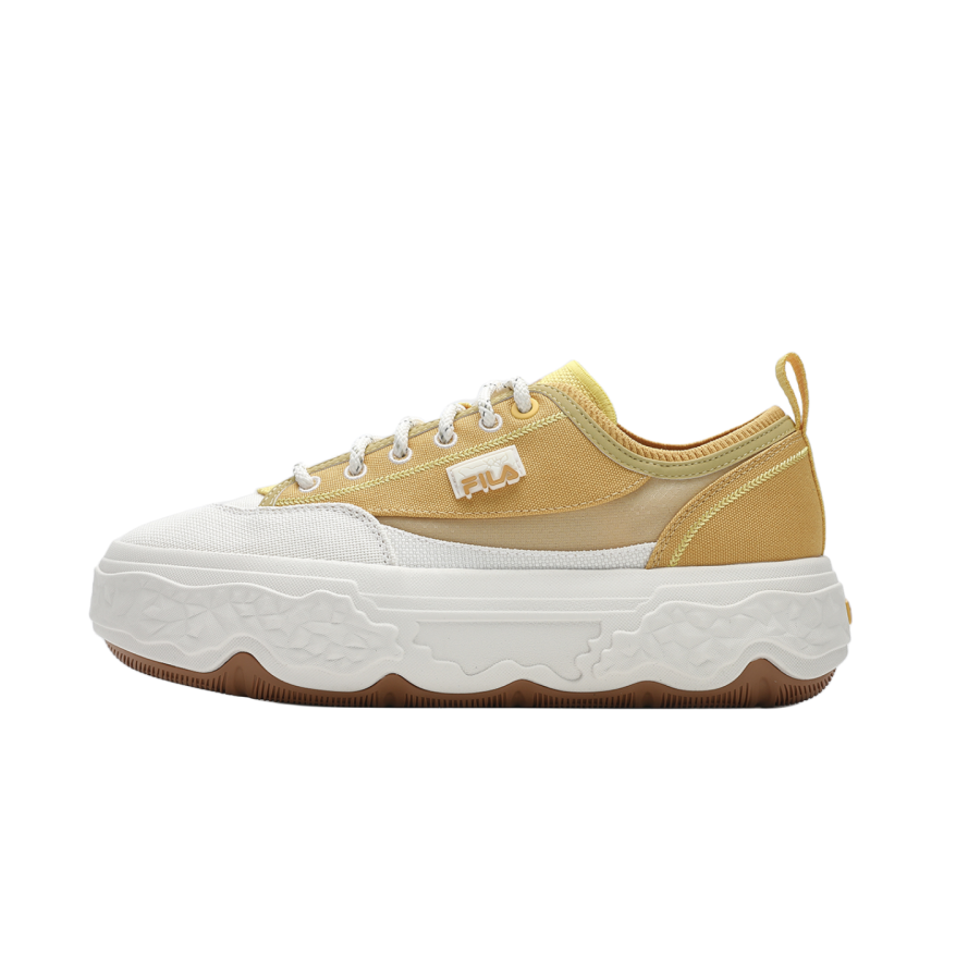FILA ROCK Shoes Abrasion Resistant Low top Canvas Shoes Women's Golden Apricot Yellow