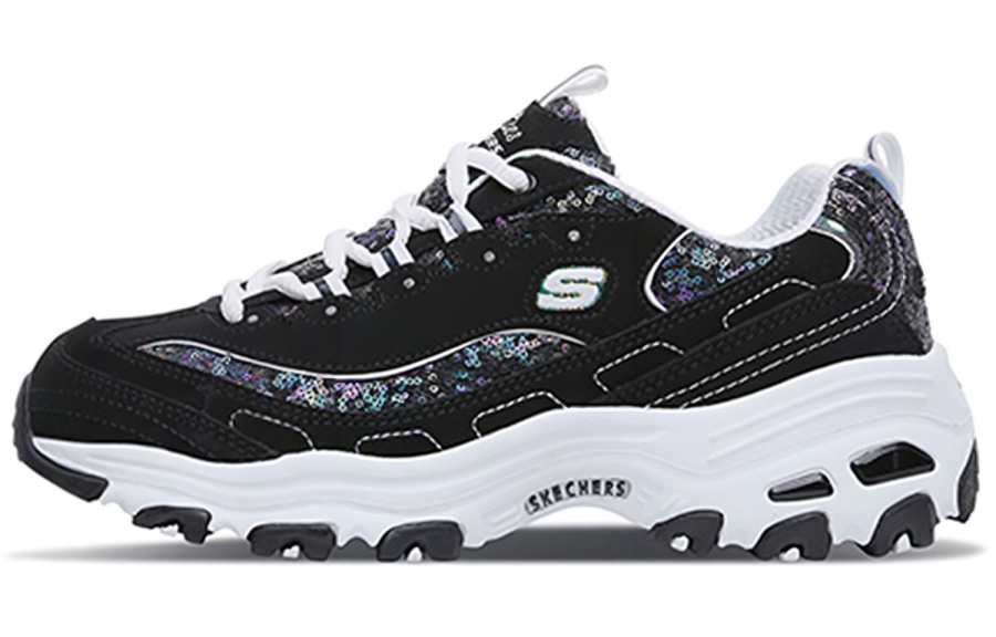 Skechers D'Lites Low Top Sneakers Black/White Women's