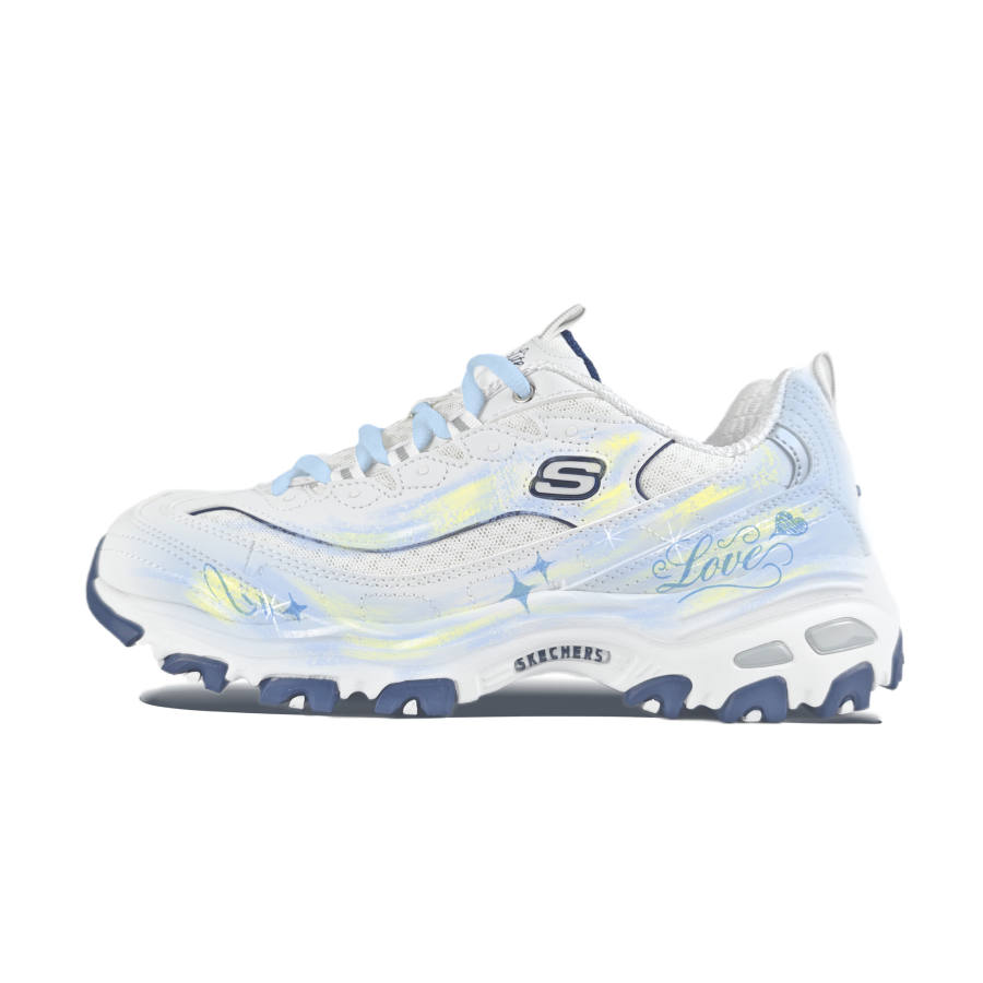 Skechers D'Lites 1.0 Abrasion Resistant Low top Chunky Sneakers Women's White