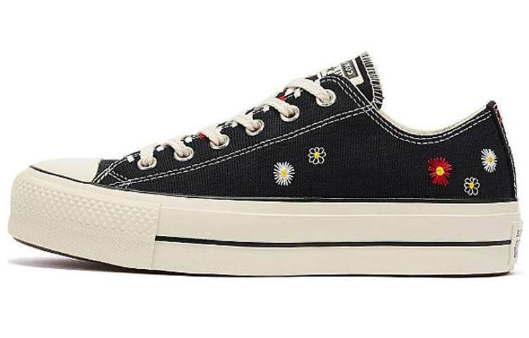 Converse Chuck Taylor All Star Wmns Converse Lift Low 'Daisy Embroidery - Black' Women's