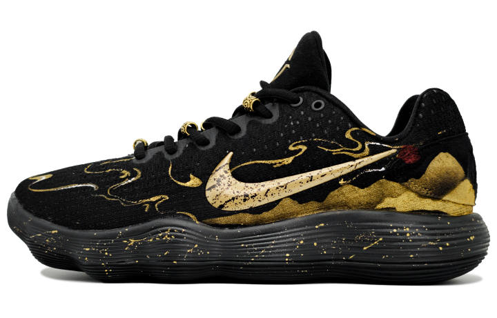 Nike Nike Hyperdunk 2017 Abrasion Resistant Abrasion Resistant Low top Basketball Shoes Unisex Black Gold