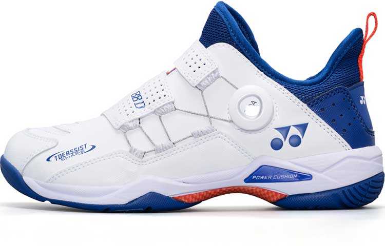 YONEX Power Cushion Comfortable Round Toe Cushioning Lightweight Low top Badminton Shoes Unisex White Blue