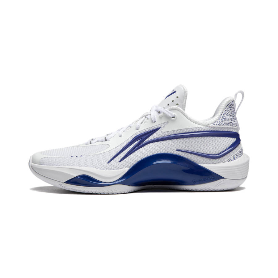 Li-Ning Li Ning Flashing FVV PE Cushioning Slip Resistant Lightweight Rebound Low top Basketball Shoes Men's White Blue