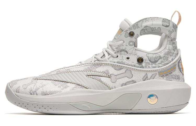 Anta KT8 Cushioning Slip Resistant Abrasion Resistant High top Basketball Shoes Men's Light Gray