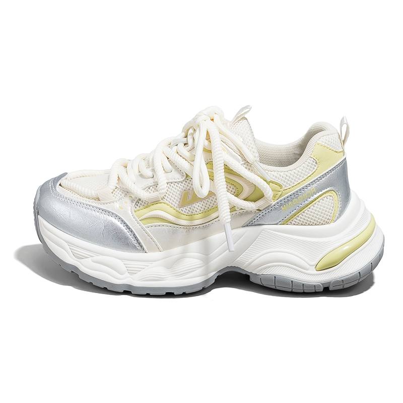 WARRIOR WARRIOR Chunky Sneakers Women's Low Top Yellow/Silver