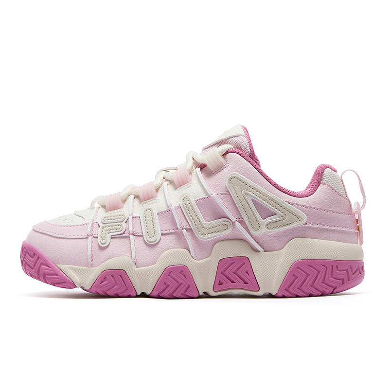 FILA FUSION BUSTER Puffy Shoes Low top Basketball Shoes Women's Light Lilac Pink Foam White