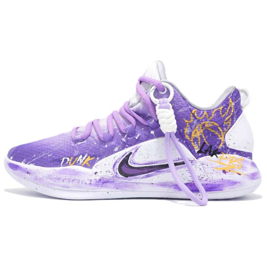 Nike Nike Hyperdunk X Cushioning Slip Resistant Abrasion Resistant Low top Basketball Shoes Men's White Purple