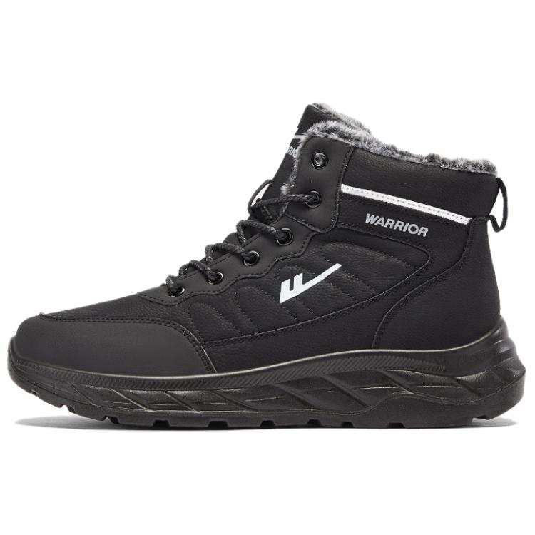 Warrior Thickened And Fleece Lined Cold Resistant Thermal Short Snow Boots Men's Black