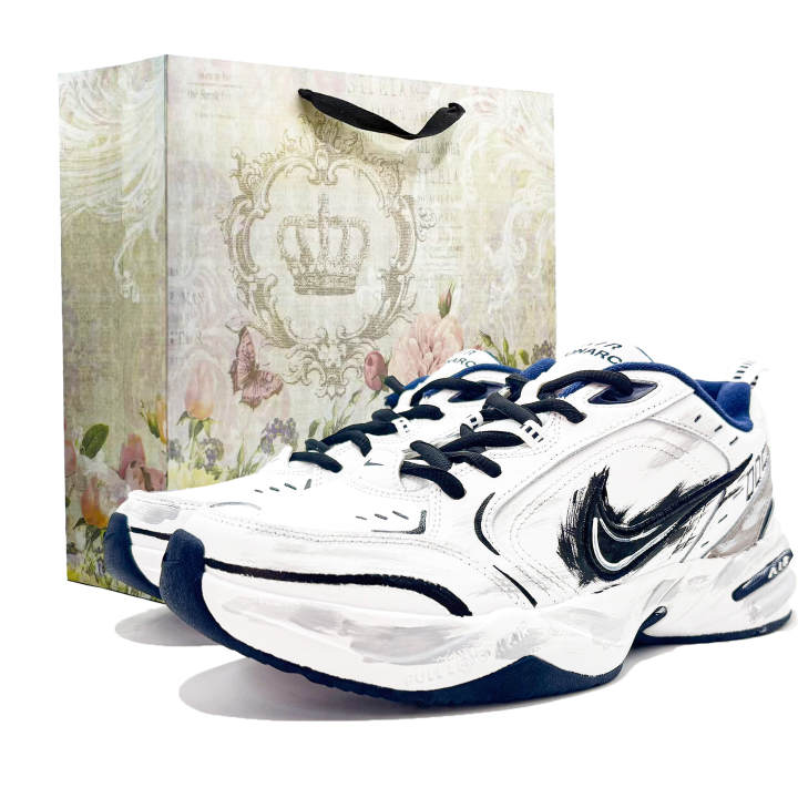 Nike Nike Air Monarch 4 Lightweight Height Increasing Low top Chunky Sneakers Men's White Gray