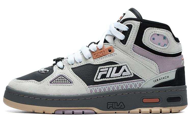 FILA FUSION Teratach Mid top Vintage Basketball Shoes Women's Black Gray
