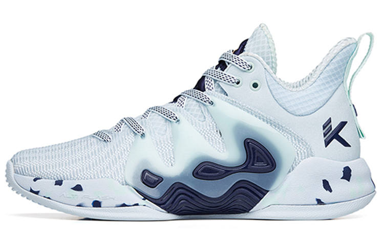 Anta Mountain 1 Abrasion Resistant Slip Resistant Low top Performance Basketball Shoes Men's Gray Blue