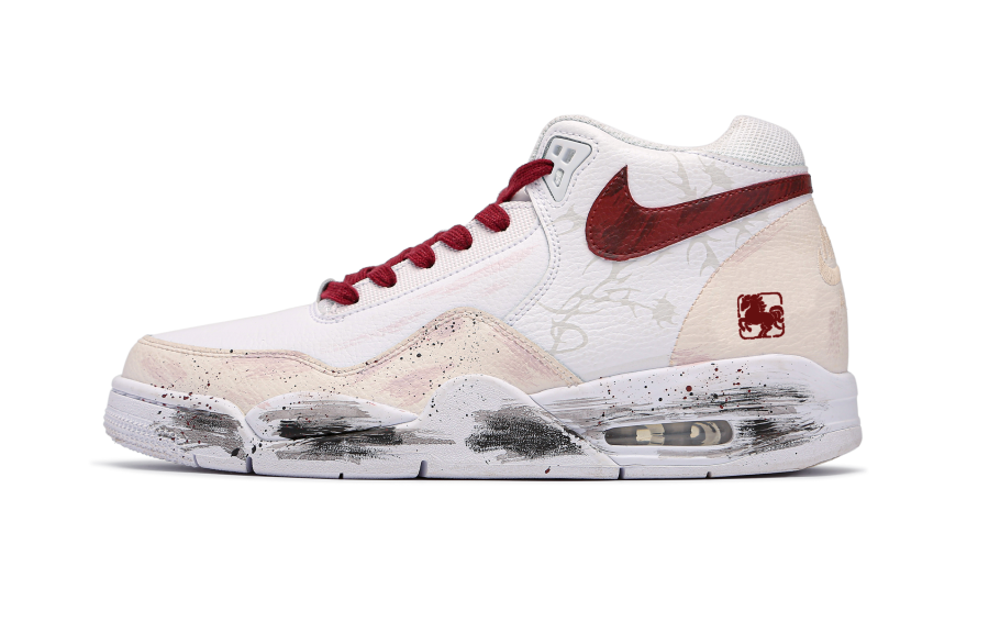 Nike Nike Flight Legacy Blessings On The Galloping Horses Mid top Vintage Basketball Shoes Unisex White Red