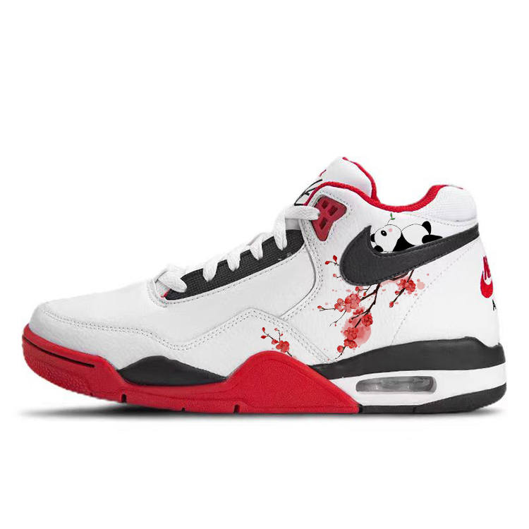 Nike Nike Flight Legacy Slip Resistant Abrasion Resistant High top Vintage Basketball Shoes Men's Red White