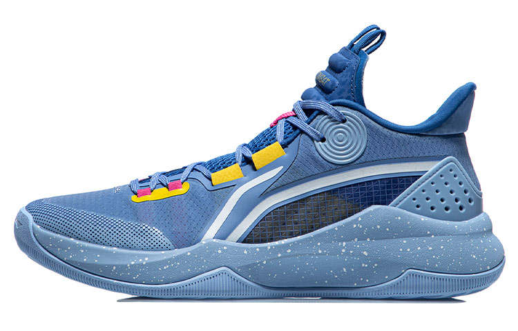 Li-Ning LiNing Combat Low Slip-Resistant Cushioning Wear-Resistant Low-Top Basketball Shoes Blue Yellow