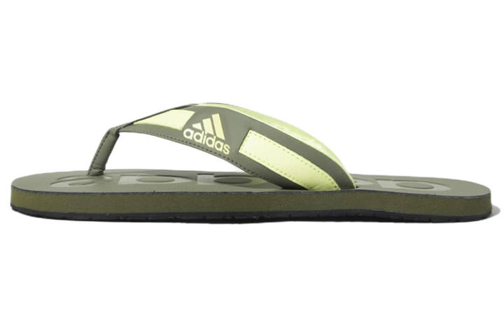 Adidas Adidas Slalon Slippers Comfortable Rubber Sole Slip Resistant Slide Slippers Men's Green