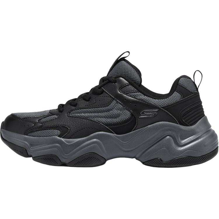Skechers DLITES Breathable Lightweight Height Increasing Low top Chunky Sneakers Men's Black Gray