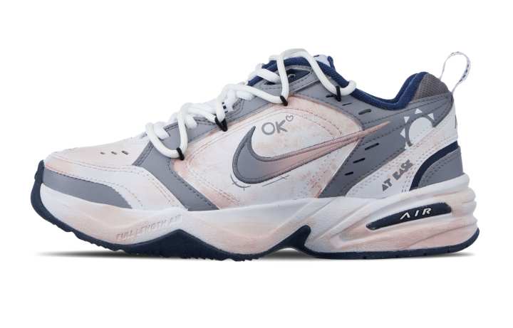 Nike Nike Air Monarch 4 The Trajectory Of Love Low top Chunky Sneakers Unisex Gray Pink