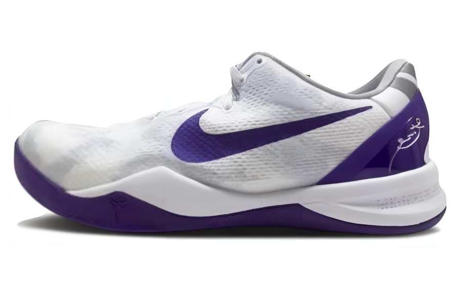 Nike Nike Kobe 8 Abrasion Resistant Breathable Low top Basketball Shoes Men's Purple White
