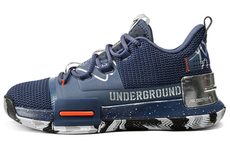 PEAK Flash Leather Cushioning Slip Resistant Abrasion Resistant Low top Basketball Shoes Men's Indigo Purple