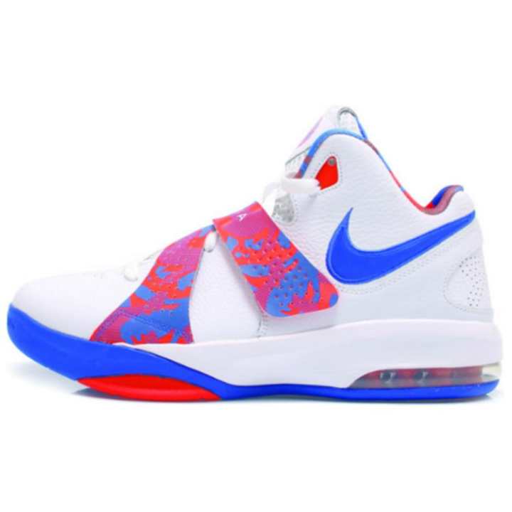 Nike Nike Slip Resistant Abrasion Resistant Mid top Basketball Shoes Men's White Blue