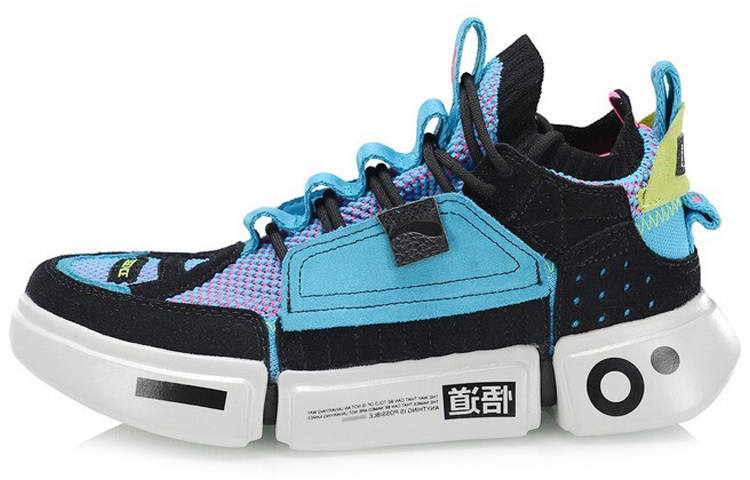 Li-Ning Li Ning Essence ACE Vintage Basketball Shoes Women's Mid Top Black Blue Pink