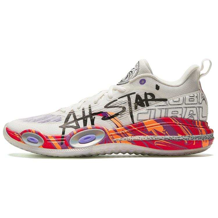 Anta Raid 1 Low top Basketball Shoes Men's White Black Red