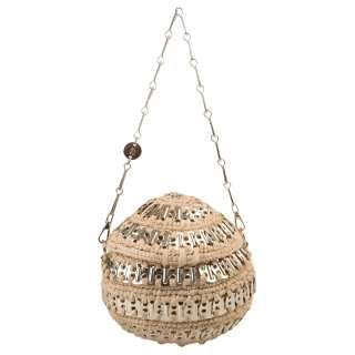 Paco Rabanne Raffia Spherical Bag, Shoulder Bag Women's Gold & Beige