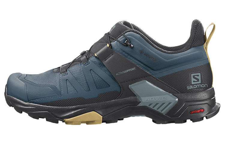 SALOMON X Ultra 4 Textile, Leather Lace Up Abrasion Resistant Low top Mountaineering Hiking Shoes Men's