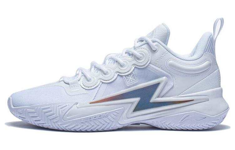 Li-Ning Li Ning Son Of Flash Comfortable And Trendy Abrasion Resistant Breathable Low top Basketball Shoes Men's White