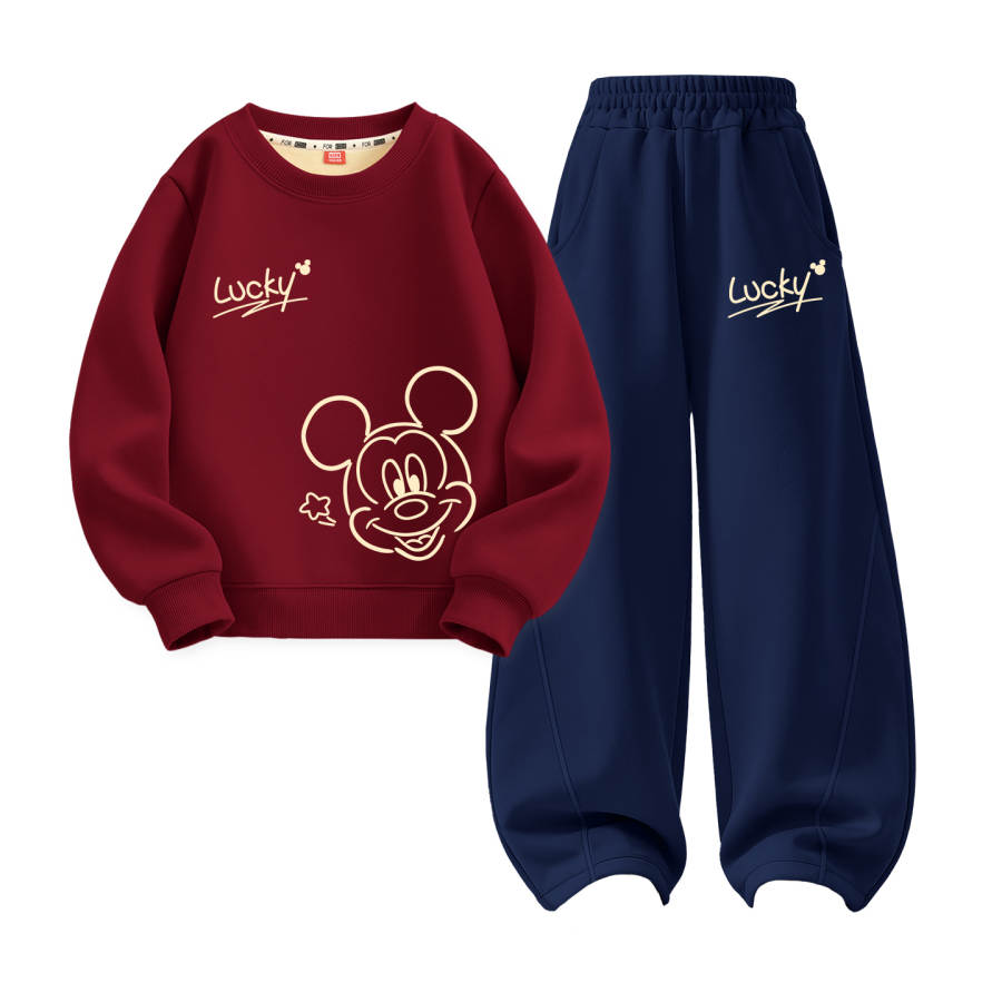 Disney Kids Casual Sportswear Crew Neck Thickened