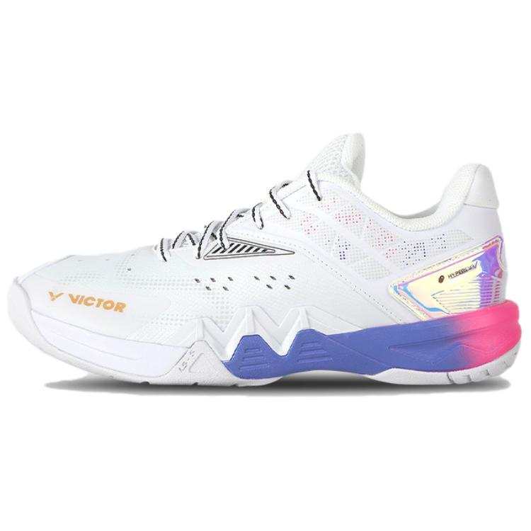 VICTOR 8500Ⅱ PU, Mesh Cushioning Slip Resistant Low top Badminton Shoes Unisex Pearl White Light Purple