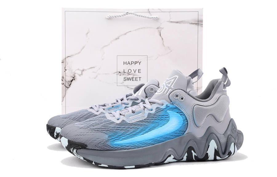Nike Nike Giannis Immortality 2 Slip Resistant Coverage Low top Basketball Shoes Men's Gray Blue