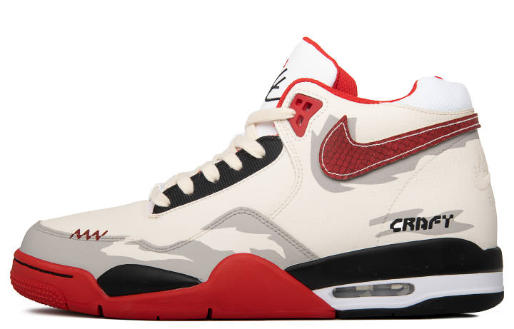 Nike Nike Flight Legacy No Go Speed Zone Slip Resistant Cushioning Mid top Vintage Basketball Shoes Unisex Beige Red