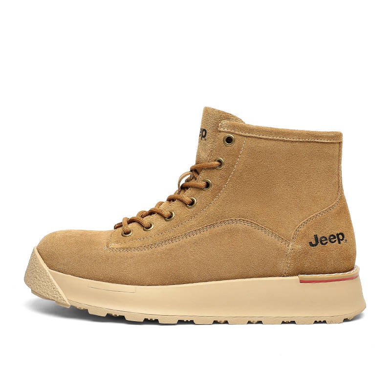 Jeep Jeep Cow Split Leather Work Boots Men's Earth Yellow
