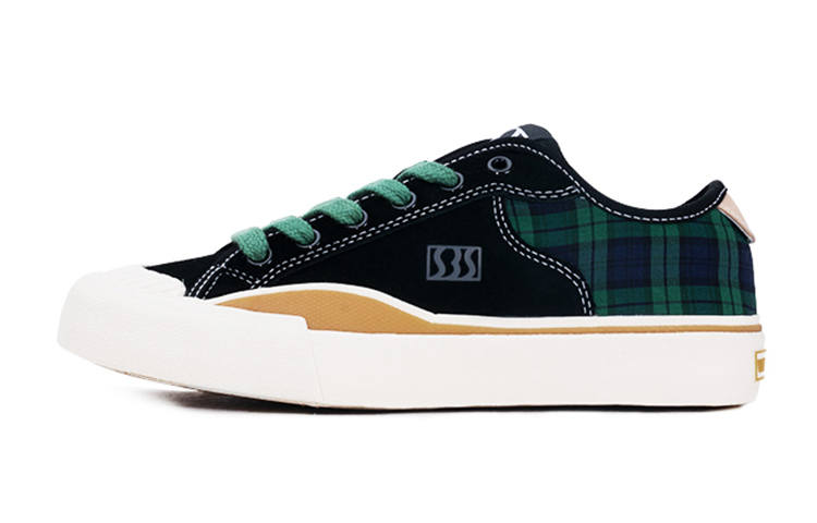 SEW BY SOU EST Collection Low top Canvas Shoes Unisex Green Plaid