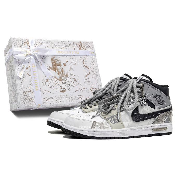 Jordan Jordan Air Jordan 1 Da Vinci Custom, Box, Yadan Abrasion Resistant Breathable Abrasion Resistant Breathable Mid top
