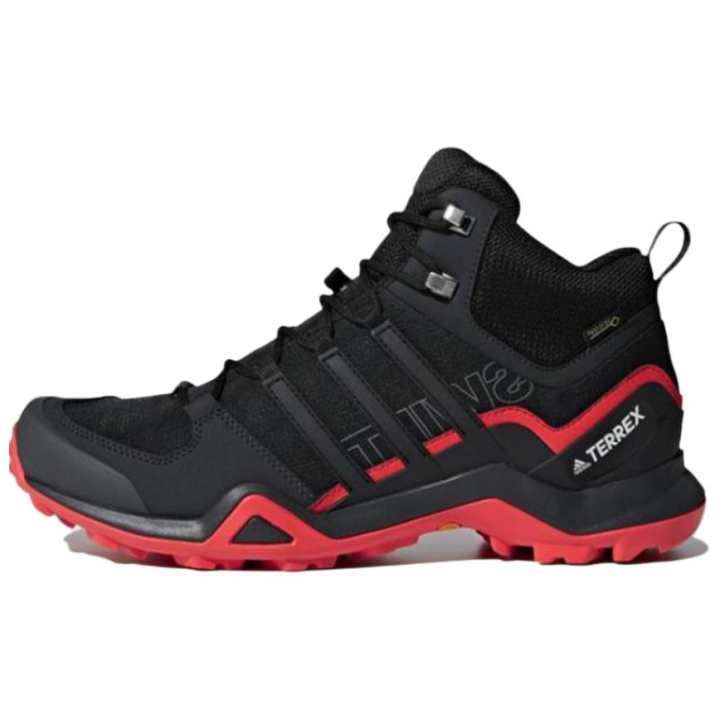Adidas Adidas Terrex Swift R2 Mid GTX Abrasion Resistant Mid top Hiking Shoes Men's Black Red