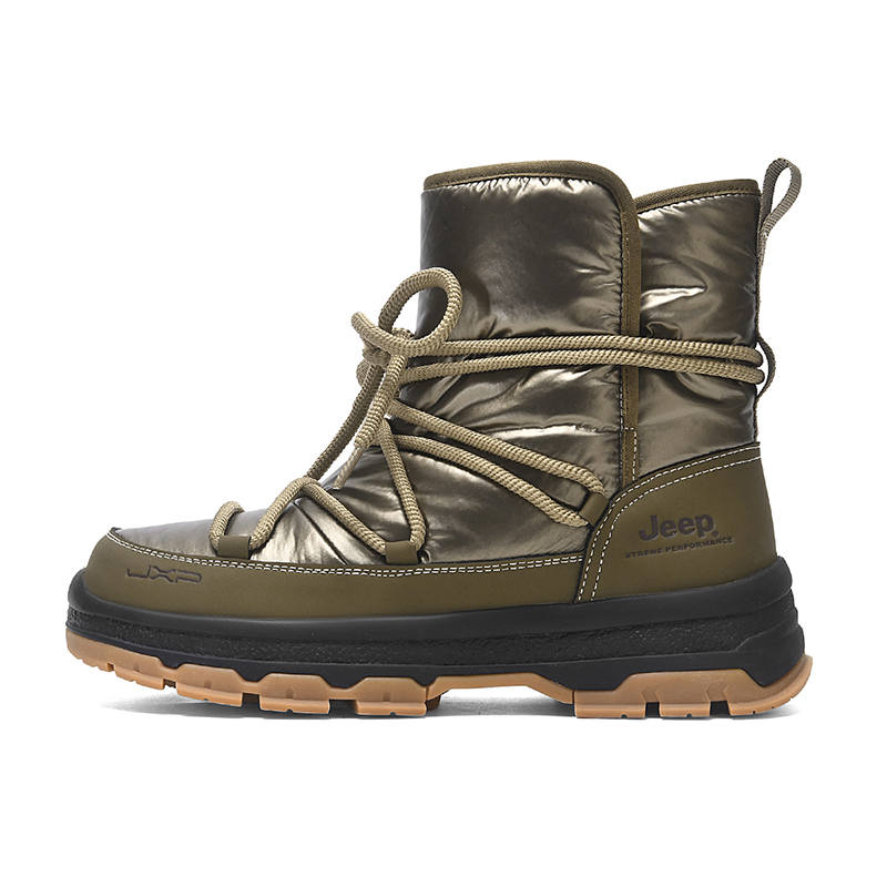 Jeep Trendy Short Snow Boots Unisex Army Green