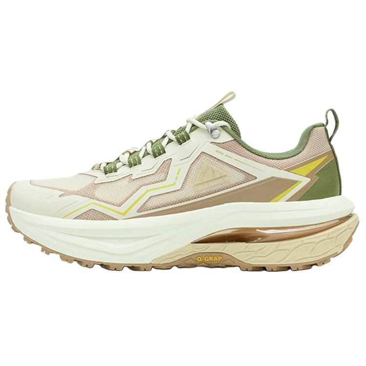 QIAODAN Fashion Trend Cushioning Slip Resistant Breathable Low top Hiking Shoes Men's Yellow Green