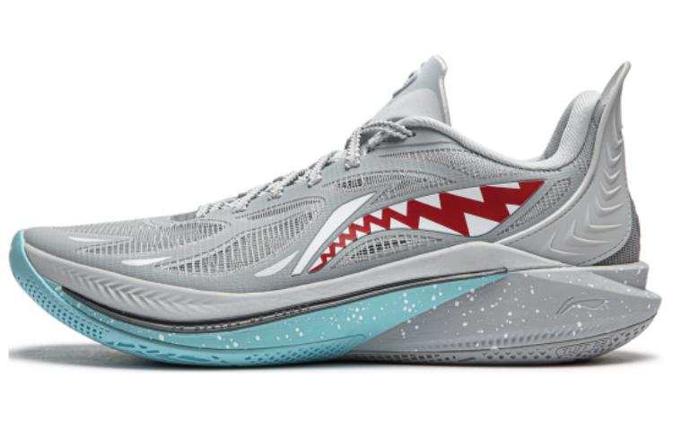 Li-Ning Li Ning SONIC 12 Great White Shark Low top Basketball Shoes Men's Gray Red