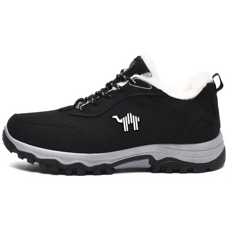 LINGHANGLUOTUO Fleece Lined Thermal Abrasion Resistant Slip Resistant Ankle Length Snow Boots Men's