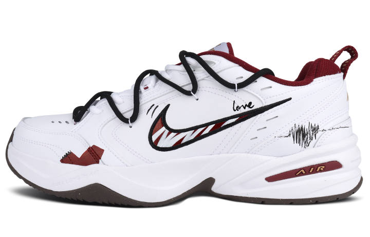 Nike Nike Air Monarch 4 Abrasion Resistant Low top Chunky Sneakers Unisex Red White