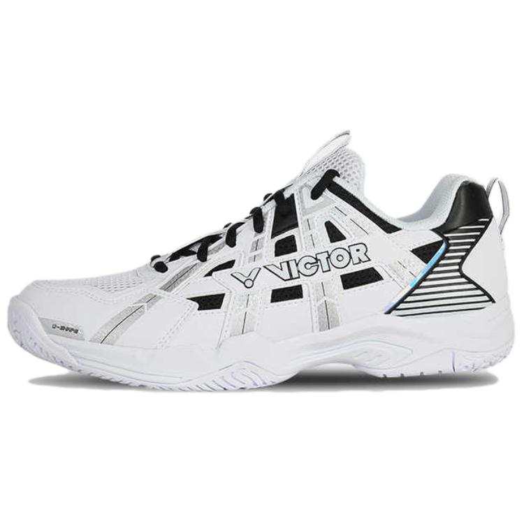 VICTOR Cushioning Slip Resistant Rebound Low top Badminton Shoes Unisex Black White